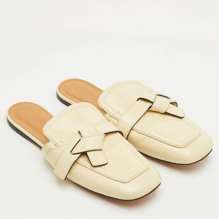 مملوكة مسبقًا Loewe Gate Size 39 Cream Leather Flat Mules