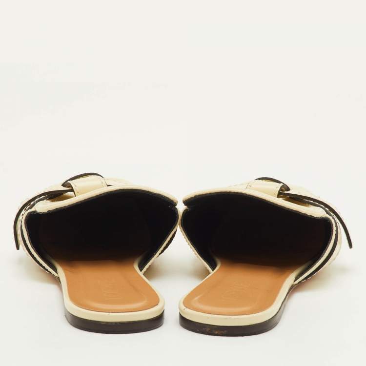 مملوكة مسبقًا Loewe Gate Size 39 Cream Leather Flat Mules