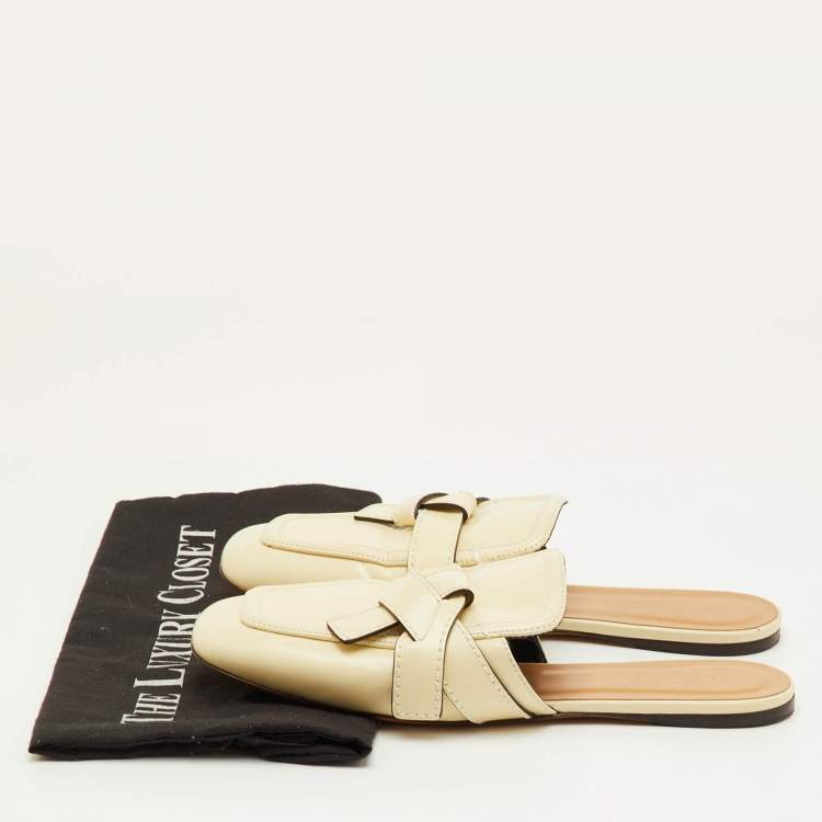 مملوكة مسبقًا Loewe Gate Size 39 Cream Leather Flat Mules