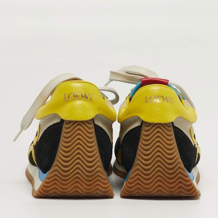 Pre Owned Loewe Flow Runner Size 37 Multicolor Leather and Suede Low Top Sneakers