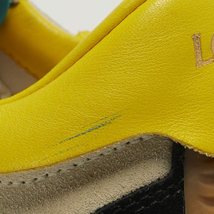 Pre Owned Loewe Flow Runner Size 37 Multicolor Leather and Suede Low Top Sneakers