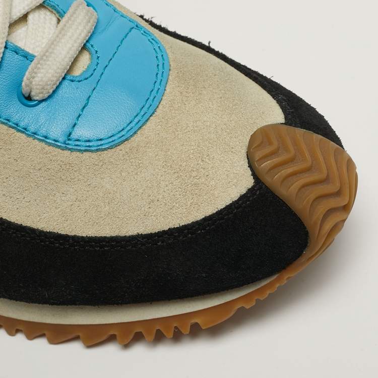 Pre Owned Loewe Flow Runner Size 37 Multicolor Leather and Suede Low Top Sneakers