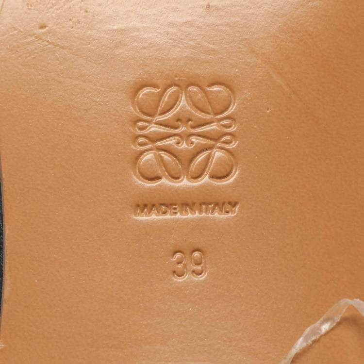 Pre Owned Loewe Size 39 Black Leather Elasticated Loafers