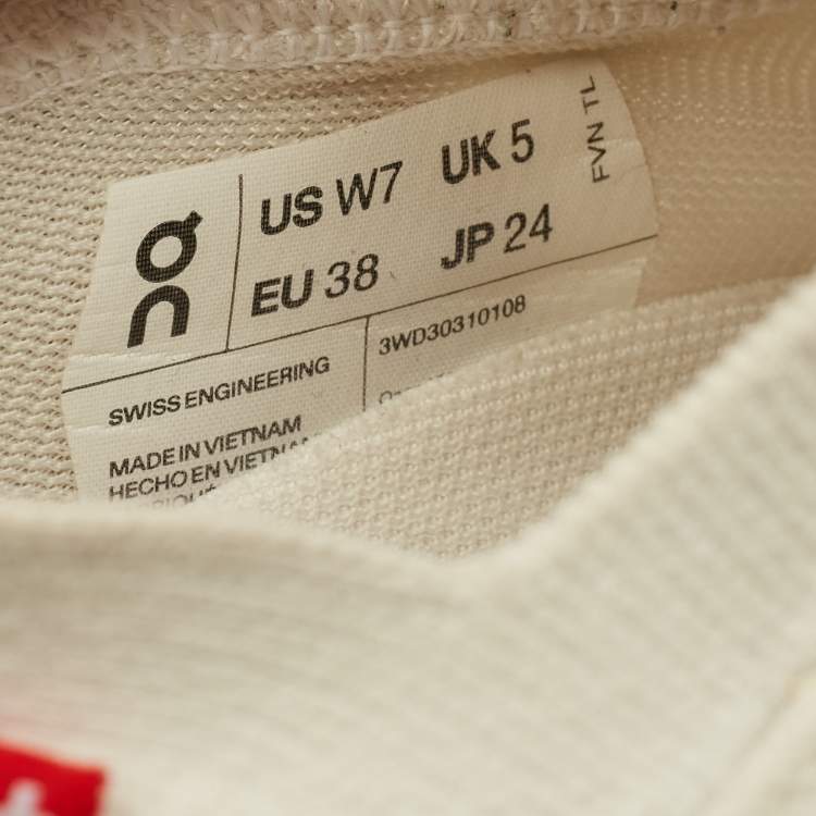 Pre Owned Loewe x On Cloudtilt  Size 38 Off White Fabric Running Sneakers