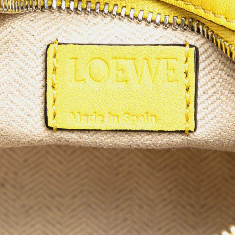 Pre Owned Loewe Yellow Mini Calfskin Puzzle Bumbag