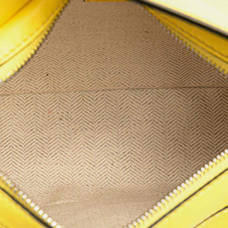 Pre Owned Loewe Yellow Mini Calfskin Puzzle Bumbag