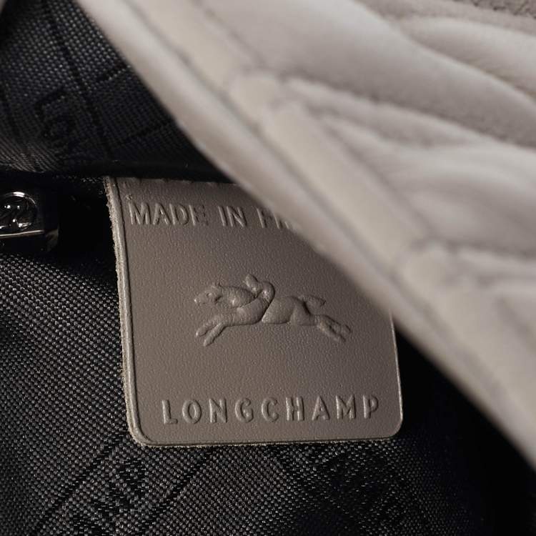 Pre Owned Longchamp Grey Leather Medium Brioche Shoulder Bag