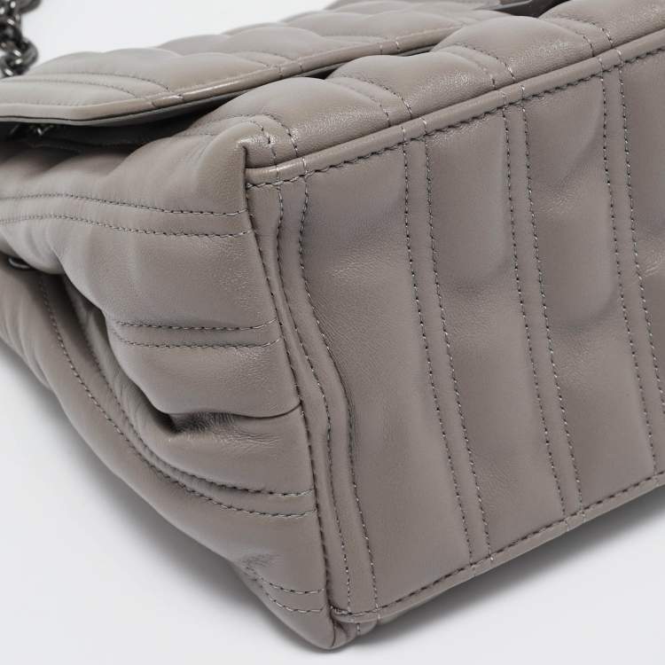 Pre Owned Longchamp Grey Leather Medium Brioche Shoulder Bag