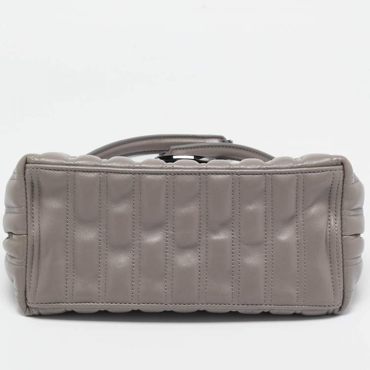 Pre Owned Longchamp Grey Leather Medium Brioche Shoulder Bag