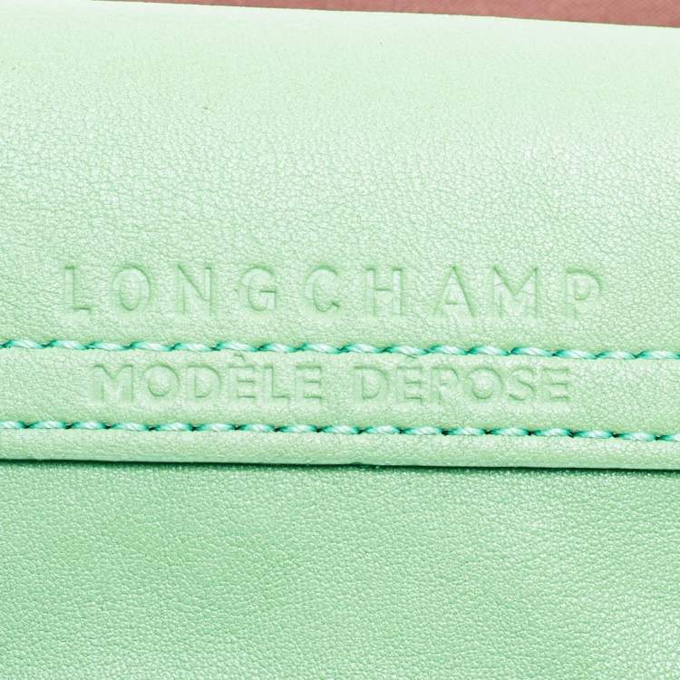Pre Owned Longchamp Light Green Leather Large Le Pliage Tote