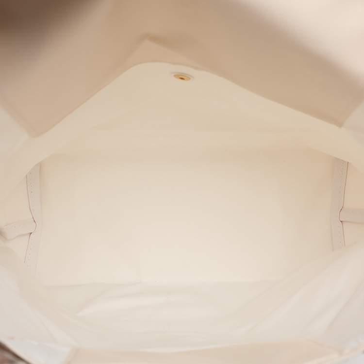 Pre Owned Longchamp Light Beige/Brown Nylon and Leather Le Pliage M Tote