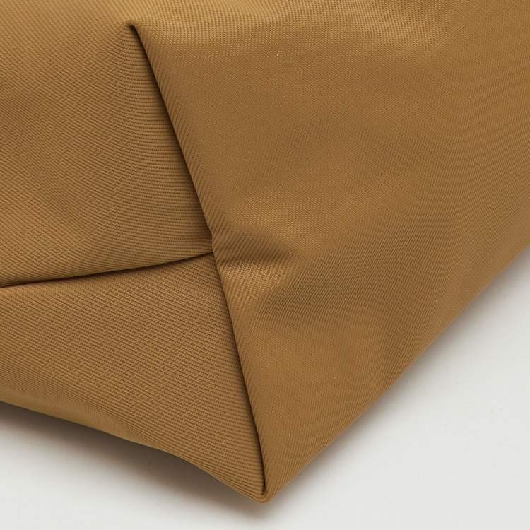 Pre Owned Longchamp Khaki Brown/Black Fabric and Leather Le Pliage Energy S Bag