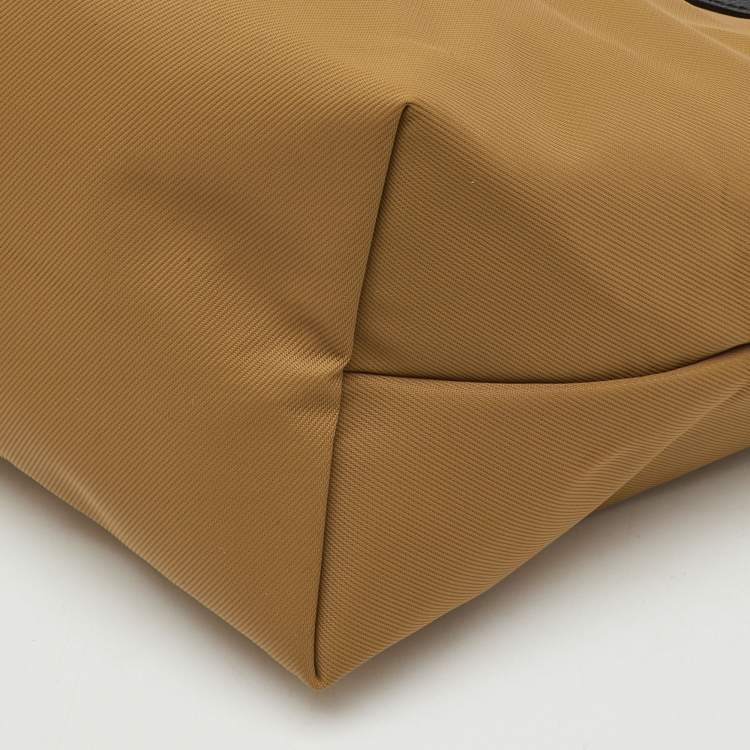 Pre Owned Longchamp Khaki Brown/Black Fabric and Leather Le Pliage Energy S Bag