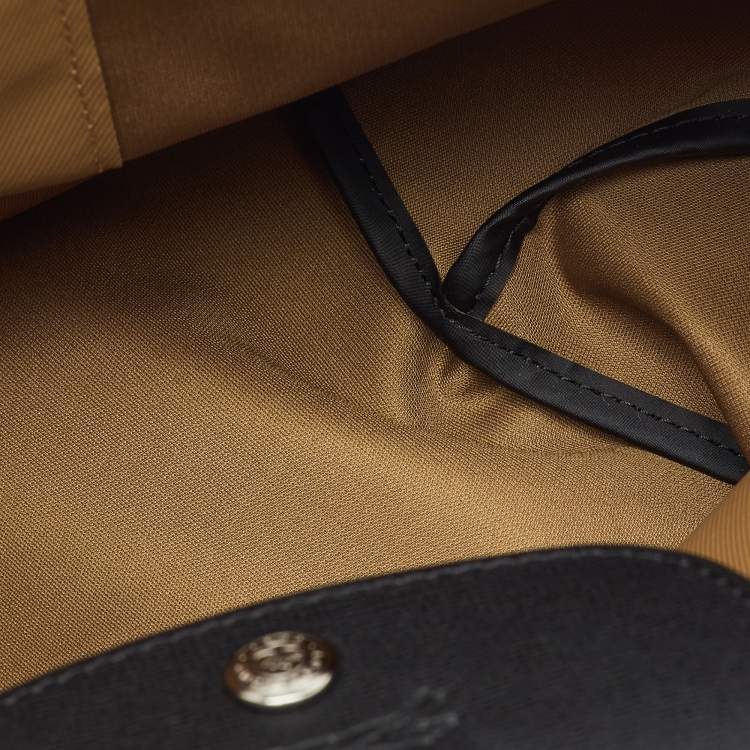 Pre Owned Longchamp Khaki Brown/Black Fabric and Leather Le Pliage Energy S Bag
