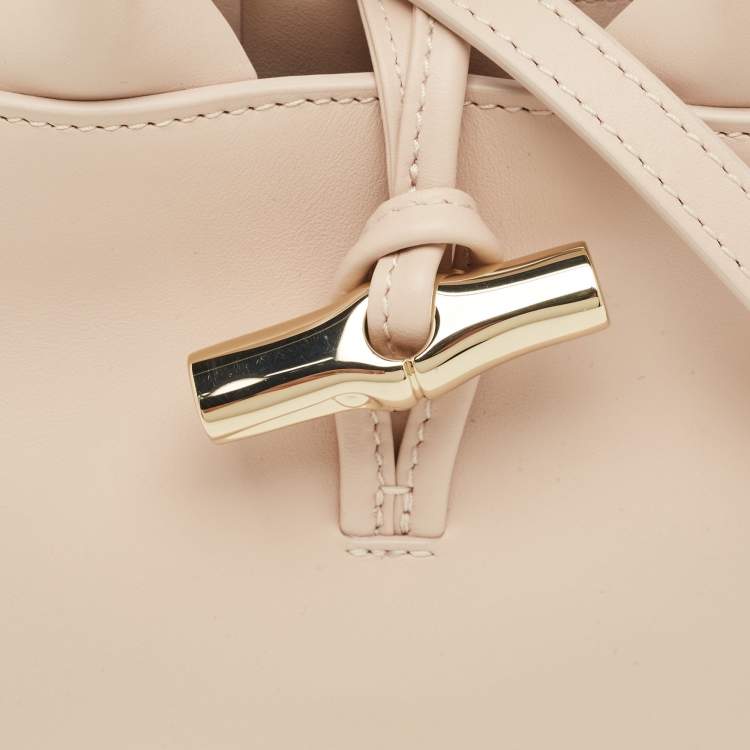 Pre Owned Longchamp Light Pink Leather XS Le Roseau Tote