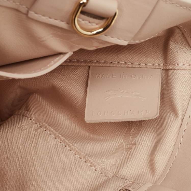 Pre Owned Longchamp Light Pink Leather XS Le Roseau Tote