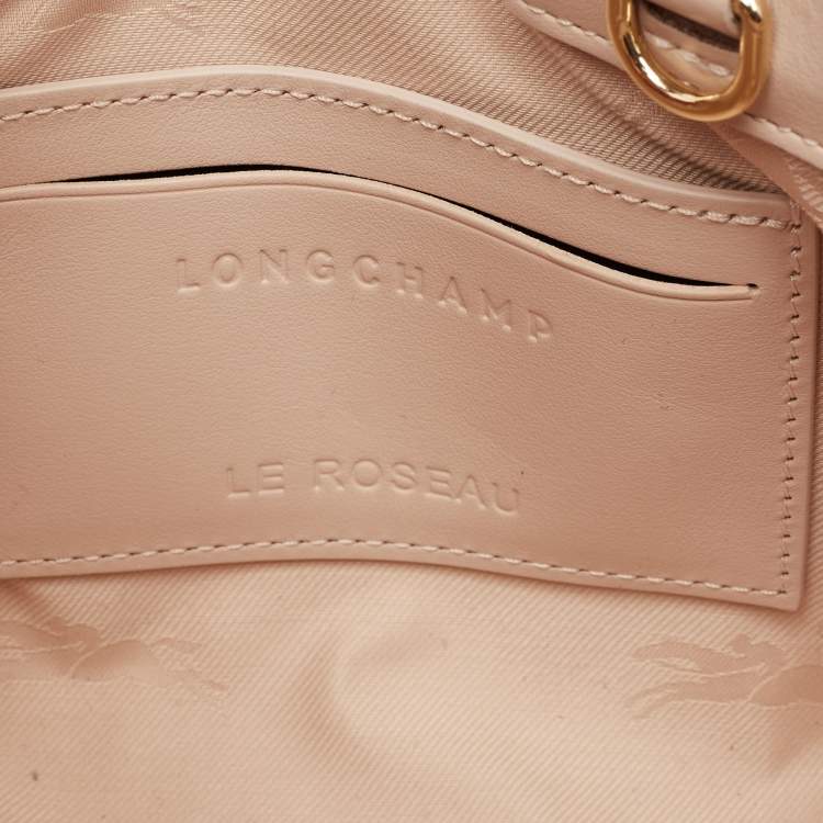 Pre Owned Longchamp Light Pink Leather XS Le Roseau Tote