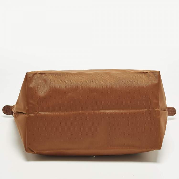 Pre Owned حقيبة يد لونشان لو بلياج نايلون وجلد أسود/بني