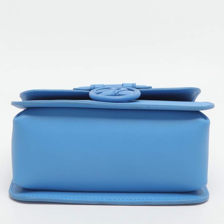 Pre Owned Longchamp Box Trot Blue Leather Shoulder Bag