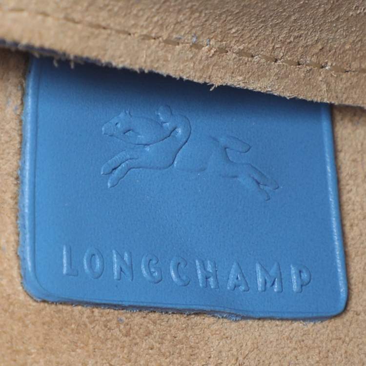 Pre Owned Longchamp Box Trot Blue Leather Shoulder Bag