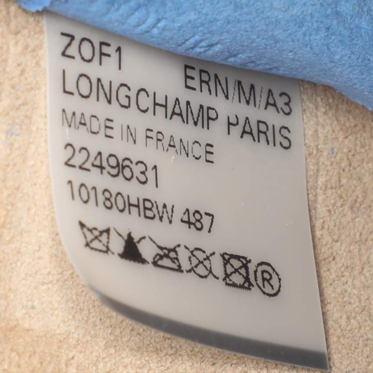 Pre Owned Longchamp Box Trot Blue Leather Shoulder Bag