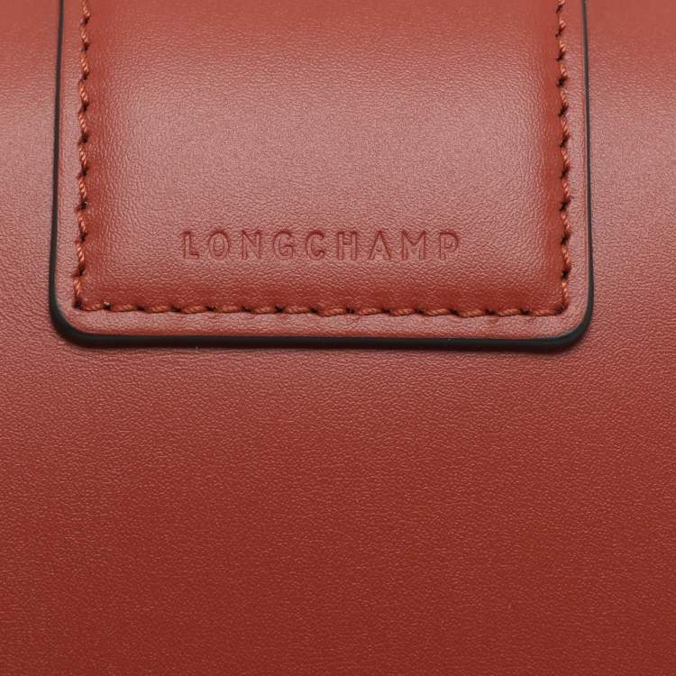 Pre Owned Longchamp Box Trot Brown Leather Shoulder Bag