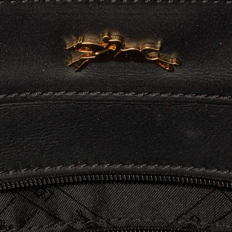 Pre Owned Longchamp Black/Multicolor Leather and Suede Medium Penelope Arty Tote