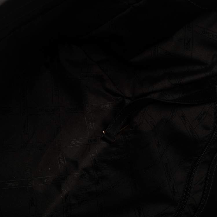 Pre Owned Longchamp Black/Multicolor Leather and Suede Medium Penelope Arty Tote