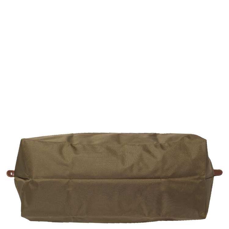 Pre Owned Longchamp Military Green Nylon Le Pliage Travel Bag