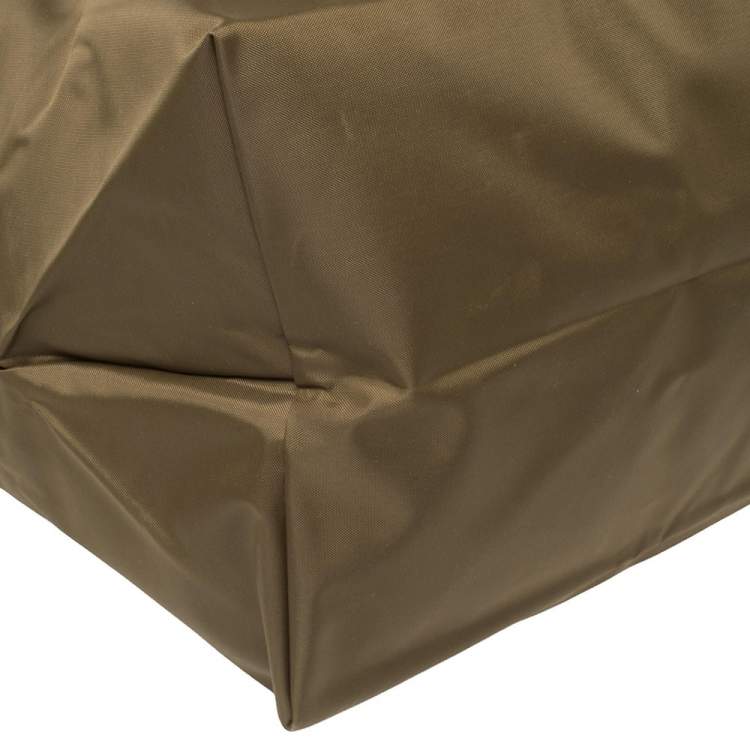 Pre Owned Longchamp Military Green Nylon Le Pliage Travel Bag