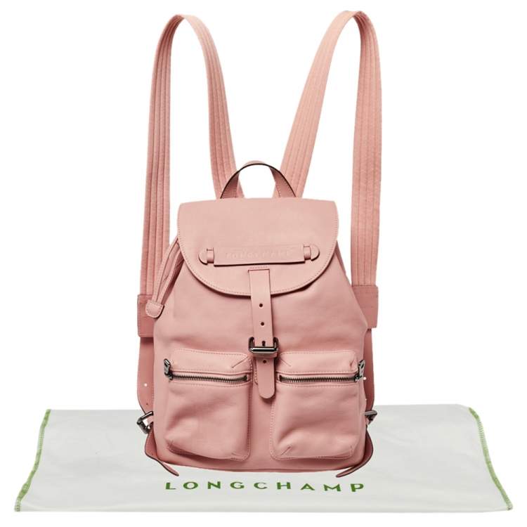 Pre Owned Longchamp Pink Leather Small 3D Backpack 