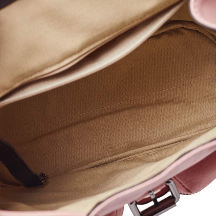 Pre Owned Longchamp Pink Leather Small 3D Backpack 
