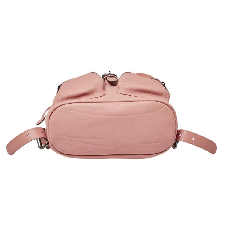 Pre Owned Longchamp Pink Leather Small 3D Backpack 