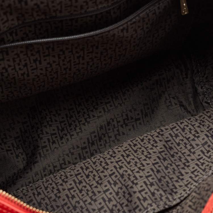 Pre Owned Longchamp Red Leather Le Pliage Tote