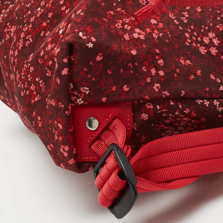 Pre Owned Longchamp Red Canvas Le Pliage Backpack