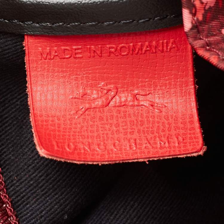 Pre Owned Longchamp Red Canvas Le Pliage Backpack