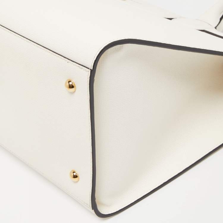 Pre Owned Longchamp Off White Leather Le Pliage Heritage Tote