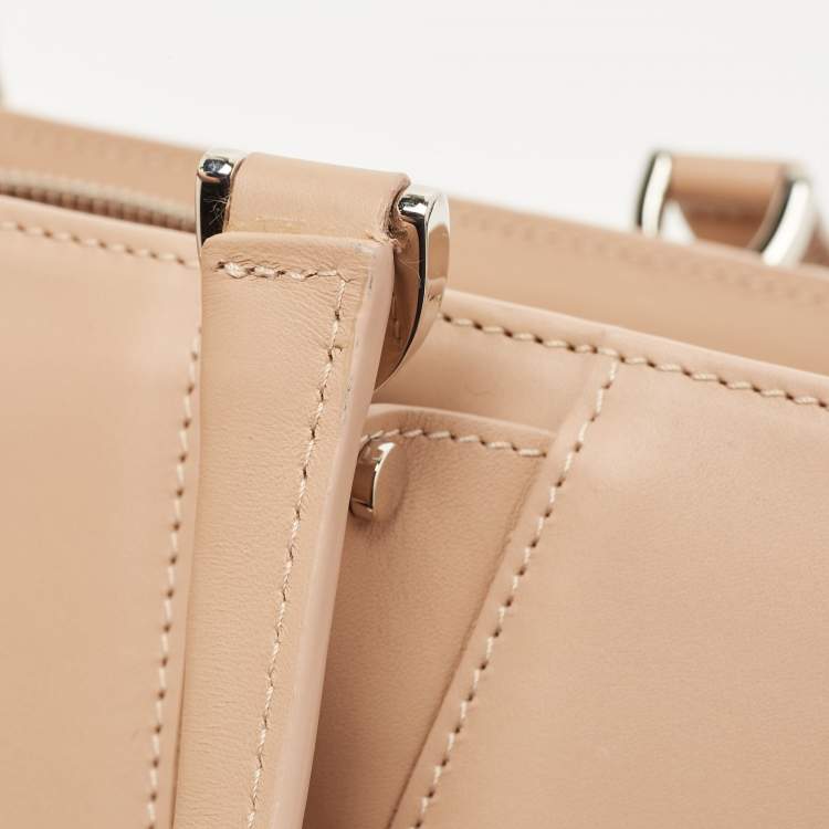 Pre Owned Longchamp Beige Leather Small Paris Premier Tote