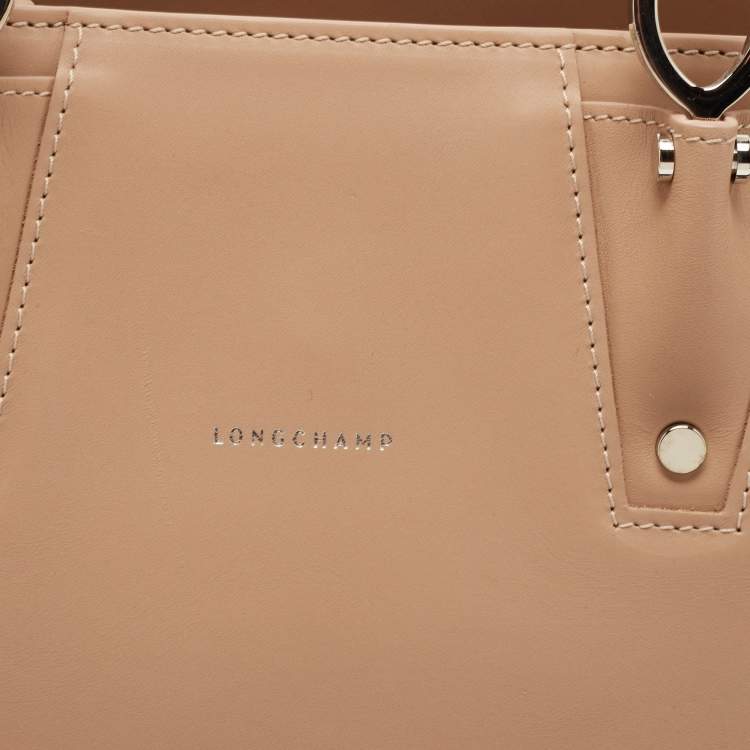 Pre Owned Longchamp Beige Leather Small Paris Premier Tote