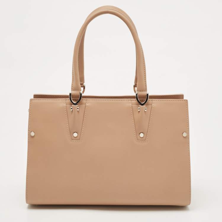 Pre Owned Longchamp Beige Leather Small Paris Premier Tote
