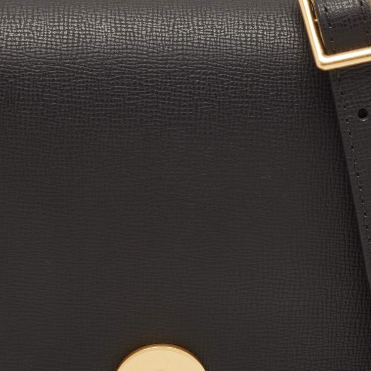 Pre Owned Longchamp Black/Orange Leather and Suede Cavalcade Crossbody Bag