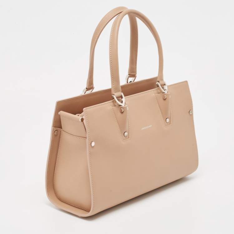 Pre Owned Longchamp Light Pink Leather Paris Premiere Tote