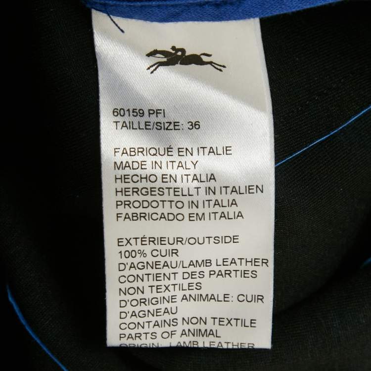 Pre Owned Longchamp Blue Suede Lace-Up Mini Dress S