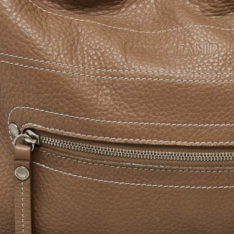 Pre Owned Longchamp Beige Leather Hobo