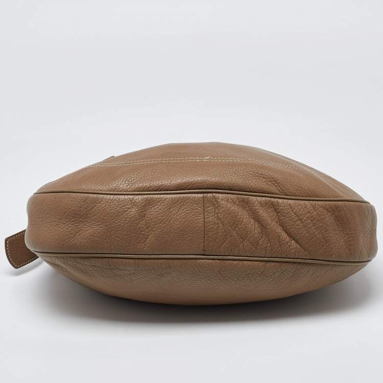 Pre Owned Longchamp Beige Leather Hobo