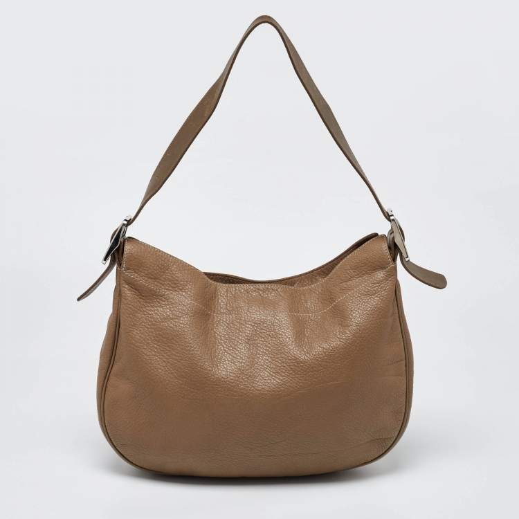 Pre Owned Longchamp Beige Leather Hobo