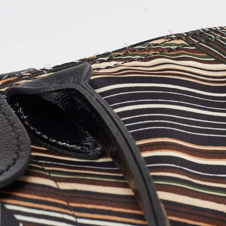 Pre Owned Longchamp Multicolor Satin Op Art Le Pliage Tote