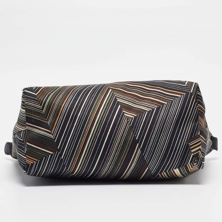 Pre Owned Longchamp Multicolor Satin Op Art Le Pliage Tote