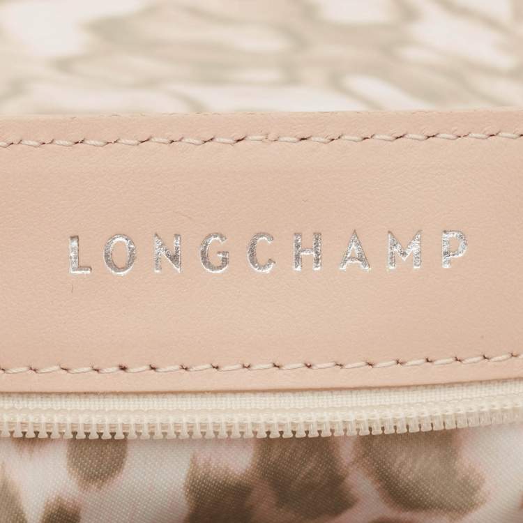 Pre Owned Longchamp Light Peach Leather Amazone Shoulder Bag