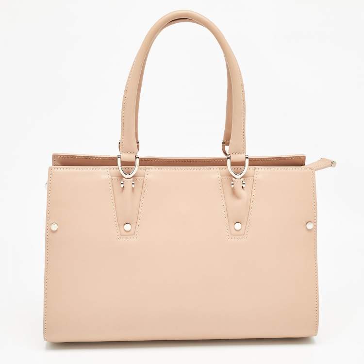 Pre Owned Longchamp Beige Leather Small Paris Premiere Tote